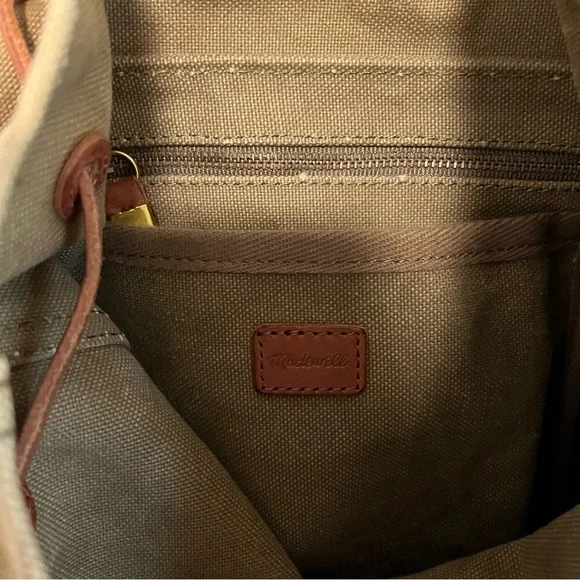 Madewell Canvas Somerset Drawstring Backpack in Olive - Picture 6 of 15
